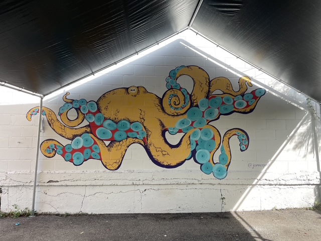 Murray the octopus mural, view 1.